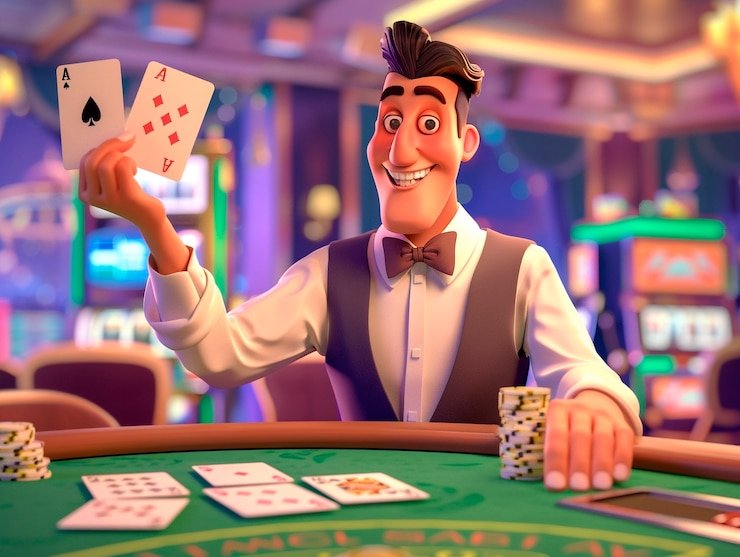 Permainan Dragon Tiger live dealer di toto188 dengan kartu ditampilkan di layar